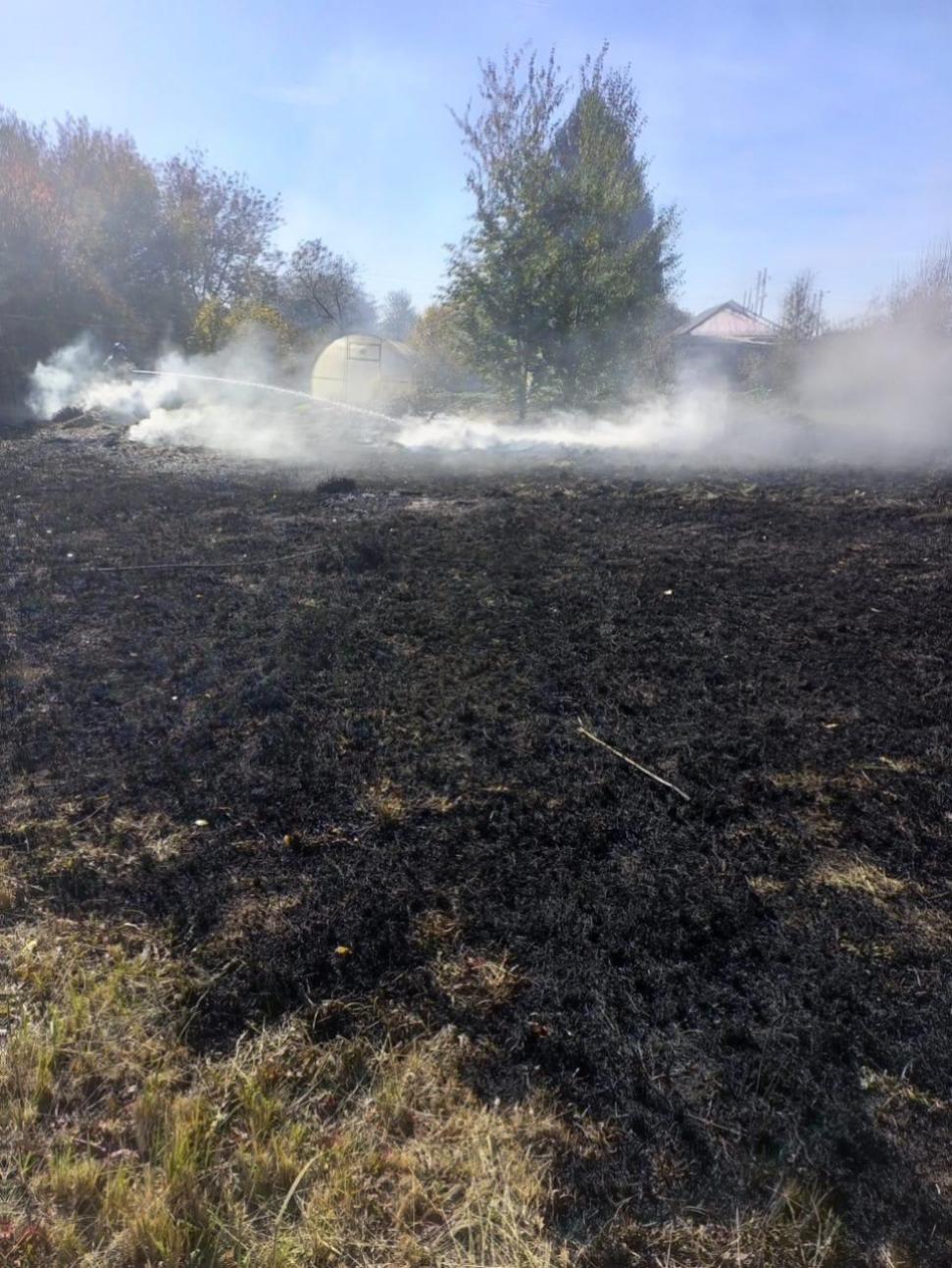 Пожарные ликвидировали возгорание сухой травы Пожарные ликвидировали возгорание сухой травы