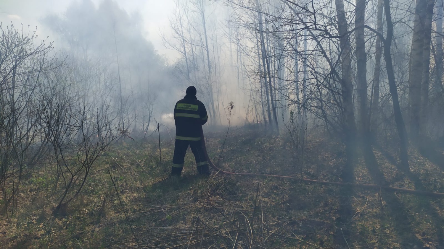 Пожарные ликвидировали возгорание сухой травы