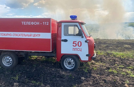 Пожарные ликвидировали возгорание сухой травы