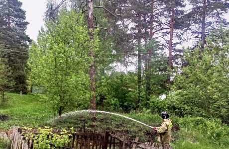 Пожарные ликвидировали возгорание сухой травы Пожарные ликвидировали возгорание сухой травы